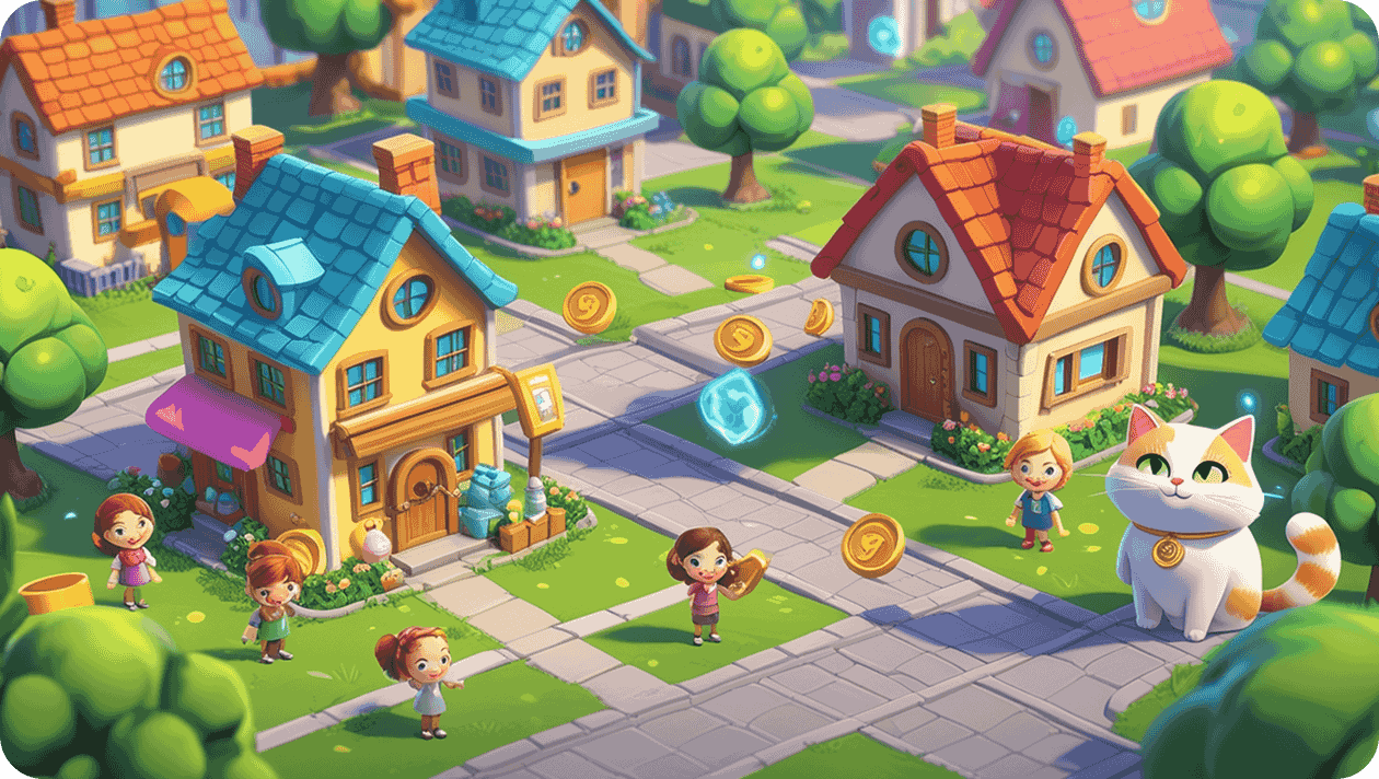 Happy Town: Merge Adventure game screenshot